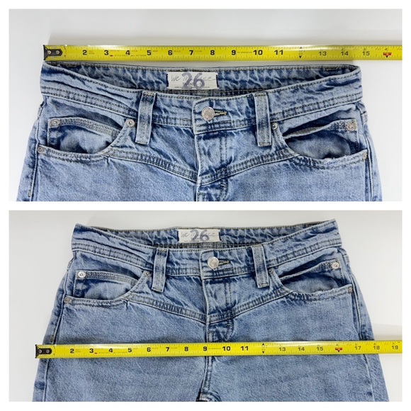 Free People We The Free Button Fly Lighter Wash Straight Leg Jeans Size 26 - Picture 12 of 15